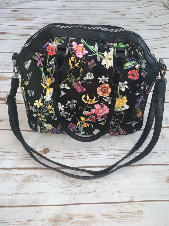 torrid Handbags - Torrid Black Floral Shoulder Tote with Removable Strap